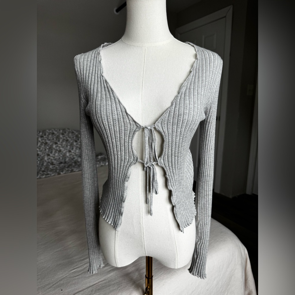 Olive + Oak | Ribbed Tie Front Knit Top